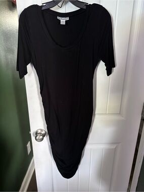 Motherhood Maternity Black Short Sleeve Scoop Neck Mini Dress